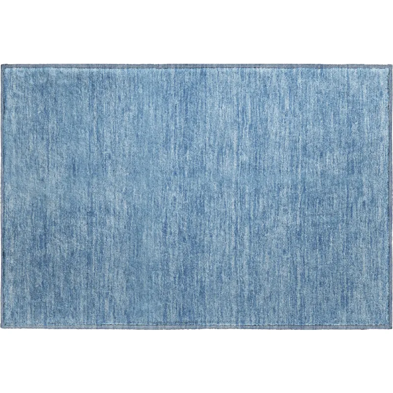 Luxury Washable Soft Essentials Denim 1\'8\" x 2\'6\" Rug