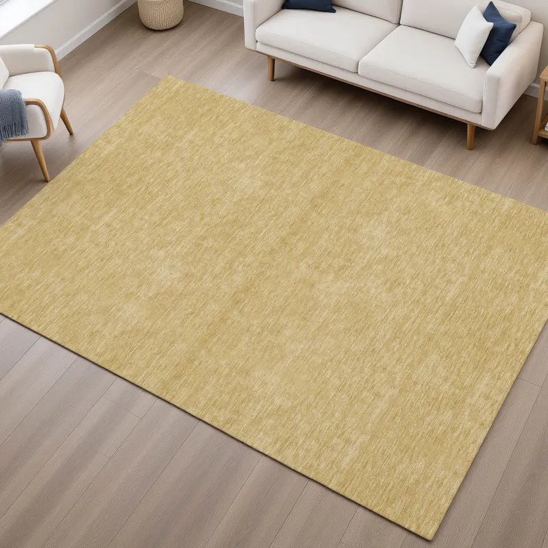 Luxury Washable Soft Essentials Gold 2\'6\" x 3\'10\" Rug