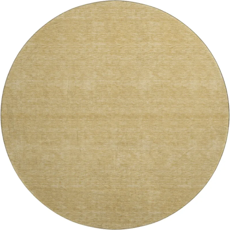 Luxury Washable Soft Essentials Gold 8\' x 8\' Round Rug