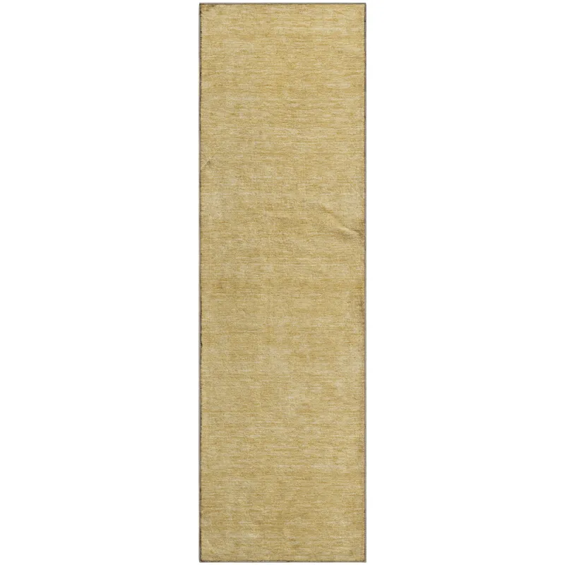 Luxury Washable Soft Essentials Gold 2\'3\" x 7\'6\" Runner Rug