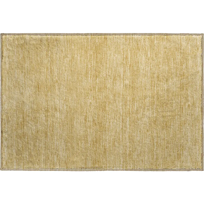 Luxury Washable Soft Essentials Gold 1\'8\" x 2\'6\" Rug