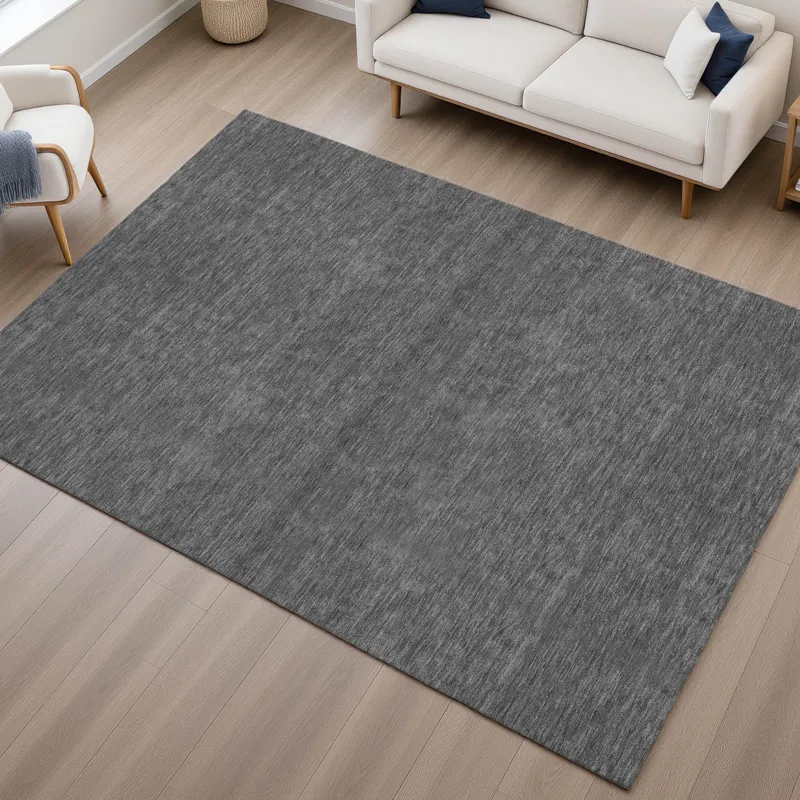 Luxury Washable Soft Essentials Graphite 8\' x 10\' Rug