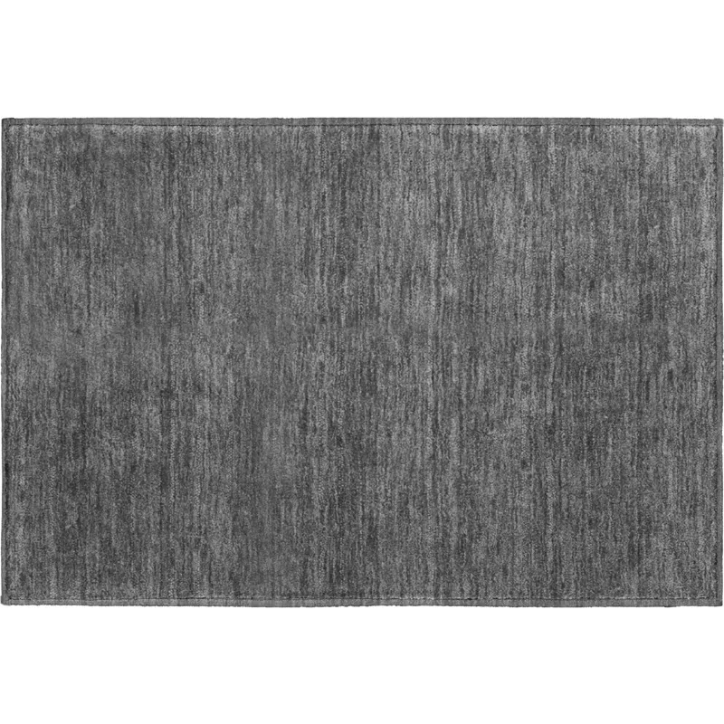 Luxury Washable Soft Essentials Graphite 1\'8\" x 2\'6\" Rug