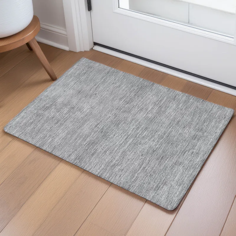 Luxury Washable Soft Essentials Gray 1\'8\" x 2\'6\" Rug