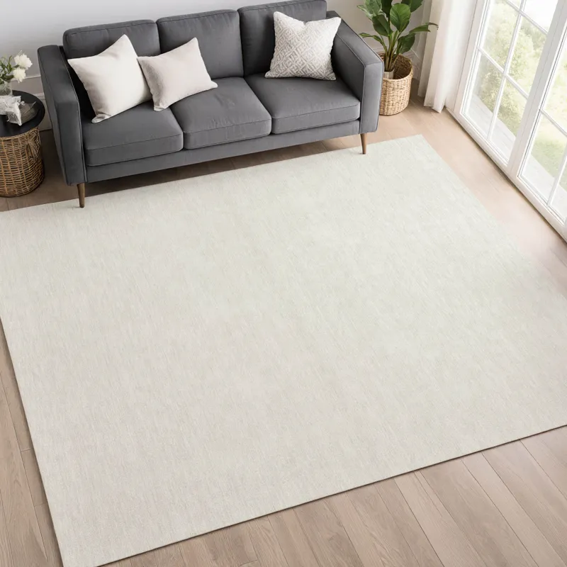 Luxury Washable Soft Essentials Ivory 8\' x 10\' Rug