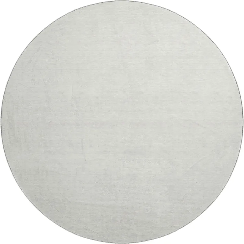 Luxury Washable Soft Essentials Ivory 8\' x 8\' Round Rug