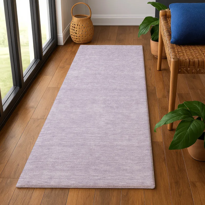Luxury Washable Soft Essentials Lavender 2\'3\" x 7\'6\" Runner Rug