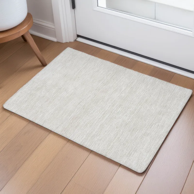 Luxury Washable Soft Essentials Linen 1\'8\" x 2\'6\" Rug