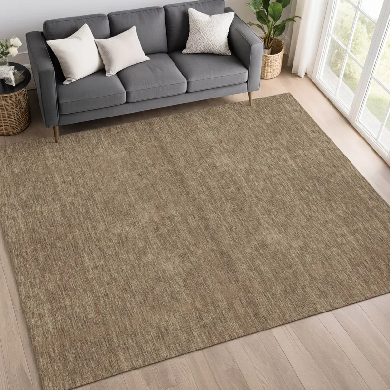 Luxury Washable Soft Essentials Mocha 8\' x 10\' Rug