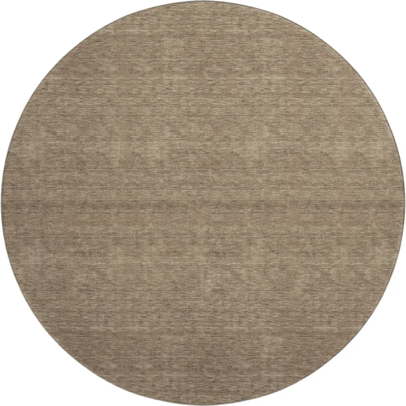 Luxury Washable Soft Essentials Mocha 8\' x 8\' Round Rug