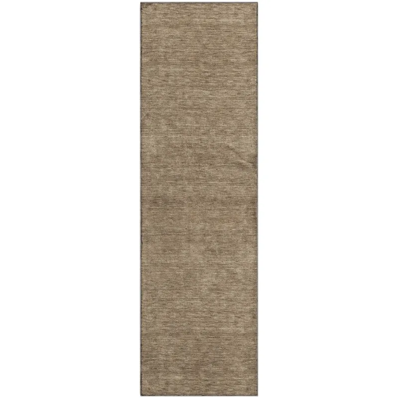Luxury Washable Soft Essentials Mocha 2\'3\" x 7\'6\" Runner Rug
