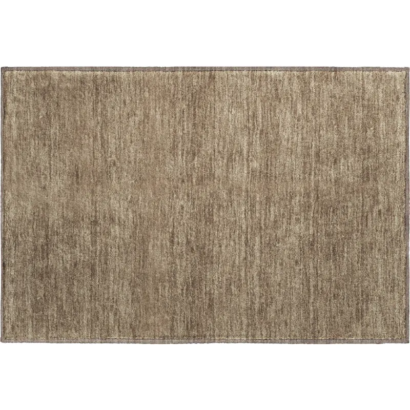 Luxury Washable Soft Essentials Mocha 1\'8\" x 2\'6\" Rug