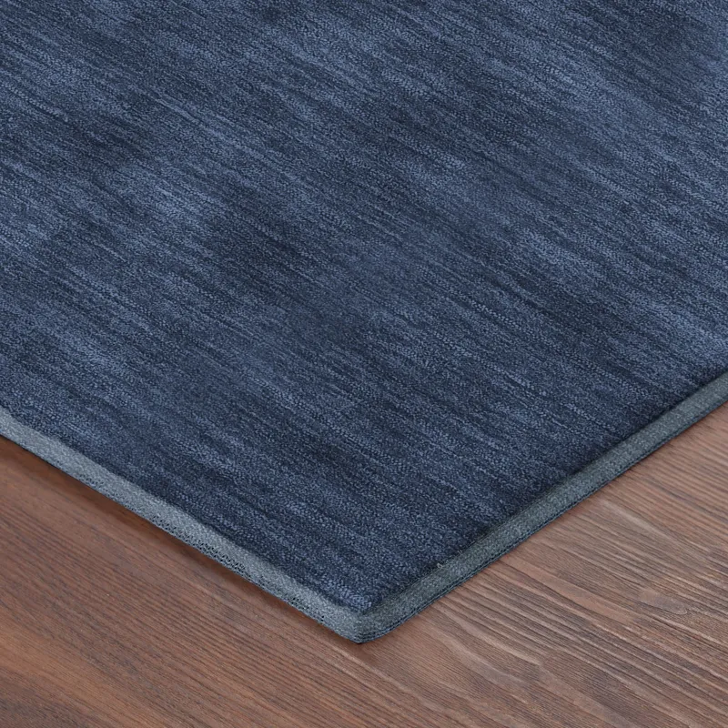 Luxury Washable Soft Essentials Navy 1\'8\" x 2\'6\" Rug
