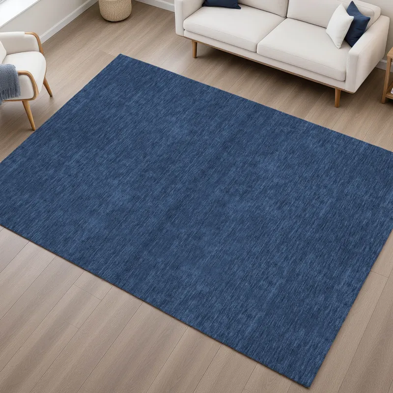 Luxury Washable Soft Essentials Navy 9\' x 12\' Rug
