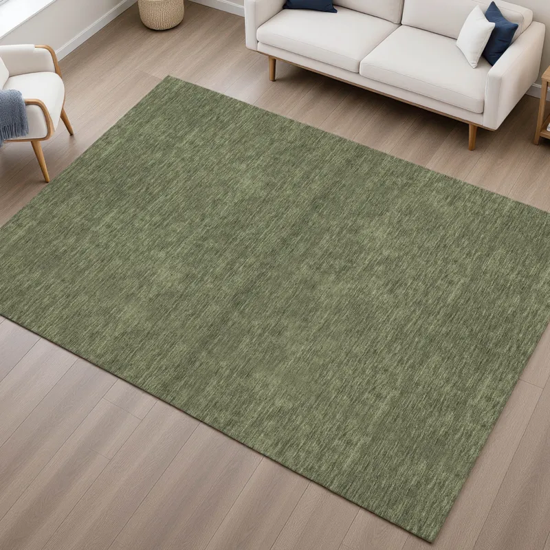 Luxury Washable Soft Essentials Olive 3\' x 5\' Rug