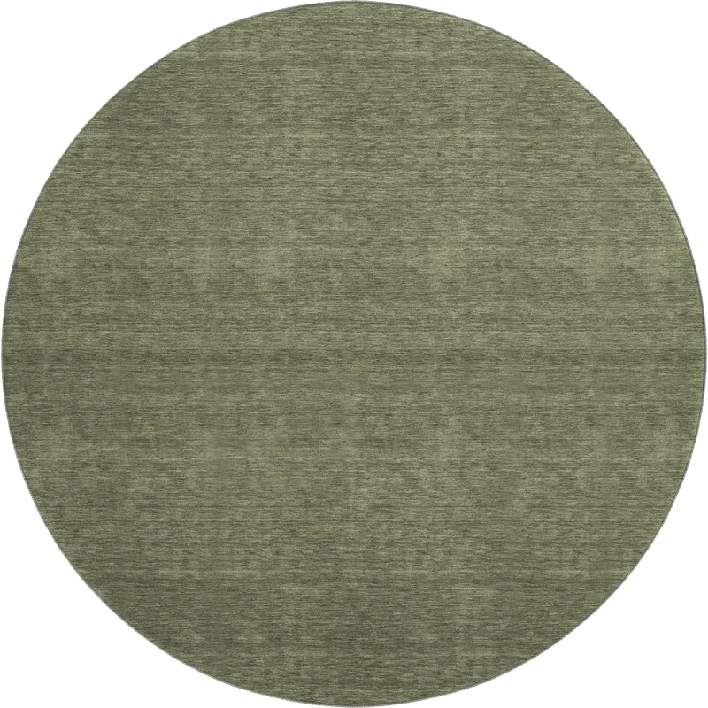 Luxury Washable Soft Essentials Olive 8\' x 8\' Round Rug