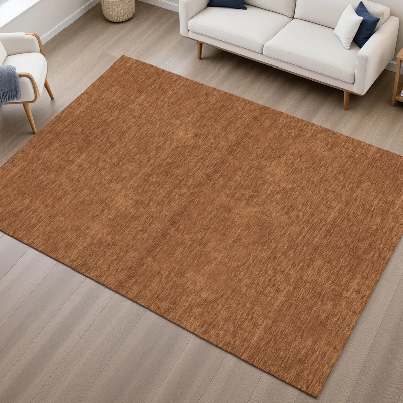 Luxury Washable Soft Essentials Paprika 2\'6\" x 3\'10\" Rug