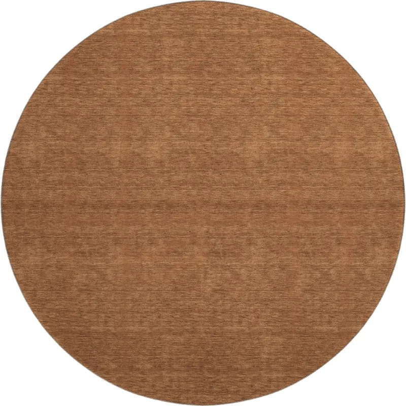 Luxury Washable Soft Essentials Paprika 8\' x 8\' Round Rug