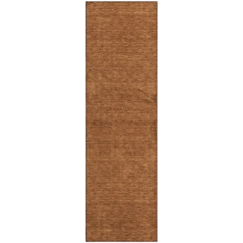 Luxury Washable Soft Essentials Paprika 2\'3\" x 7\'6\" Runner Rug