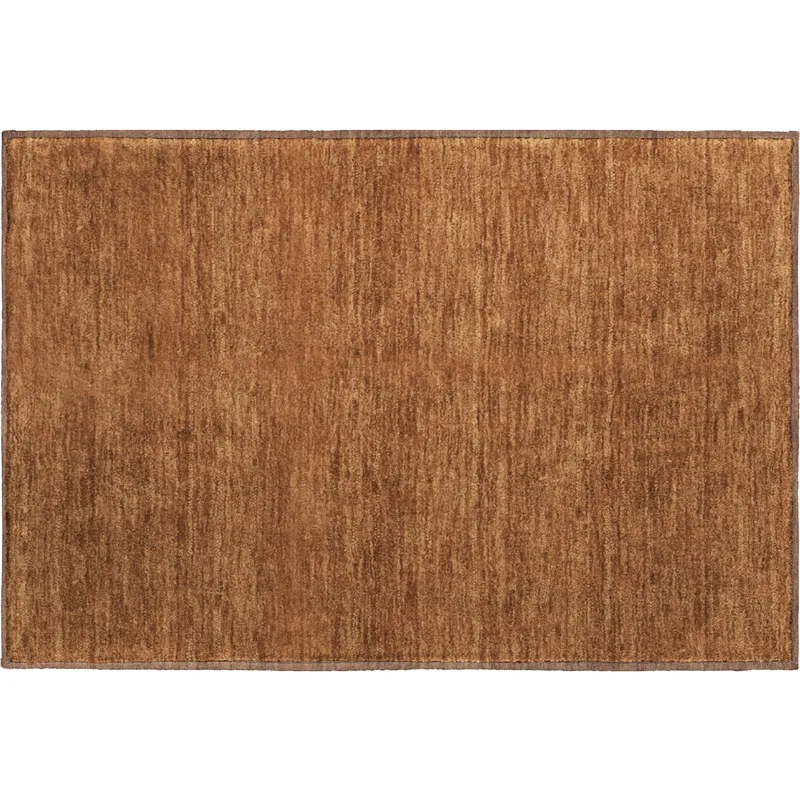Luxury Washable Soft Essentials Paprika 1\'8\" x 2\'6\" Rug