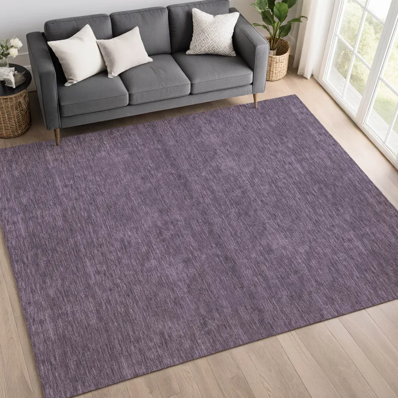 Luxury Washable Soft Essentials Plum 8\' x 10\' Rug