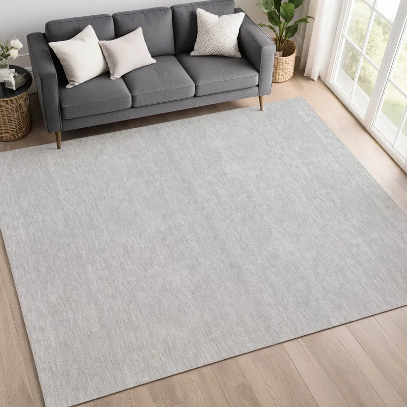Luxury Washable Soft Essentials Silver 10\' x 14\' Rug
