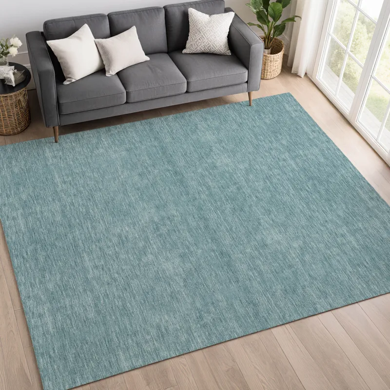 Luxury Washable Soft Essentials Teal 2\'6\" x 3\'10\" Rug