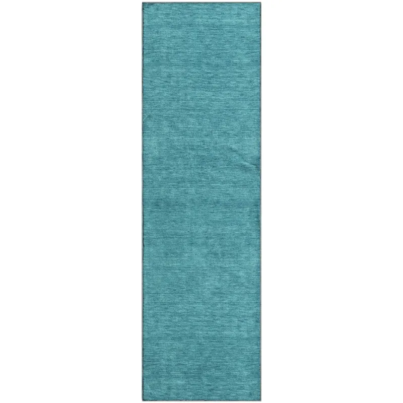Luxury Washable Soft Essentials Turquoise 2\'3\" x 7\'6\" Runner Rug
