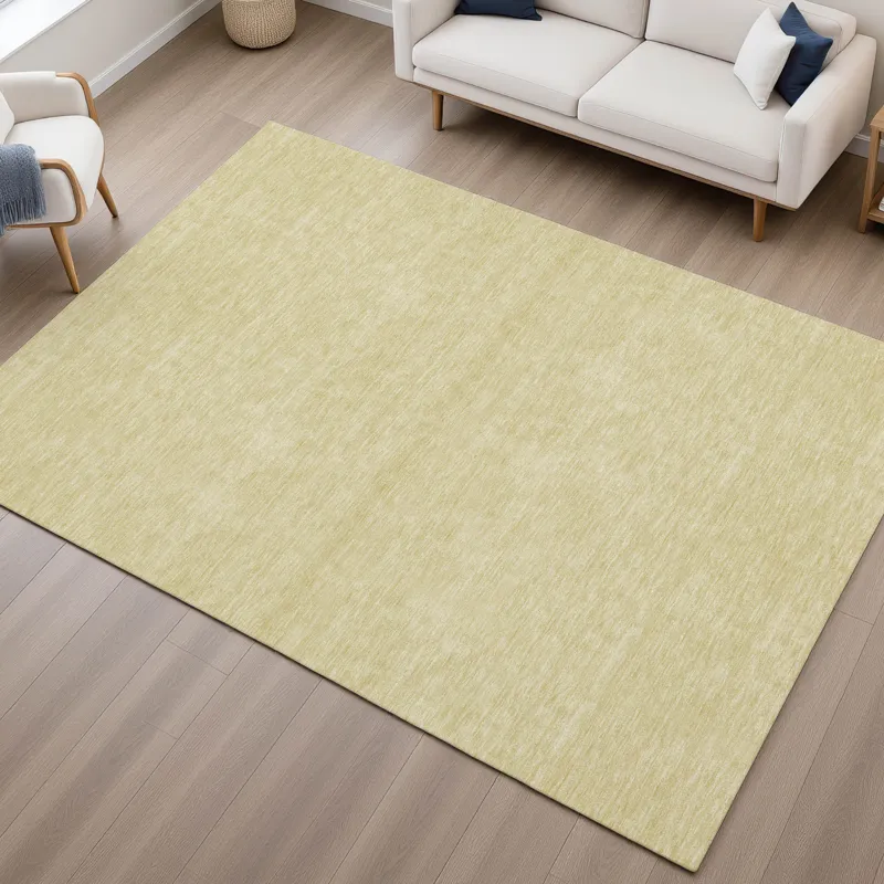 Luxury Washable Soft Essentials Wheat 9\' x 12\' Rug