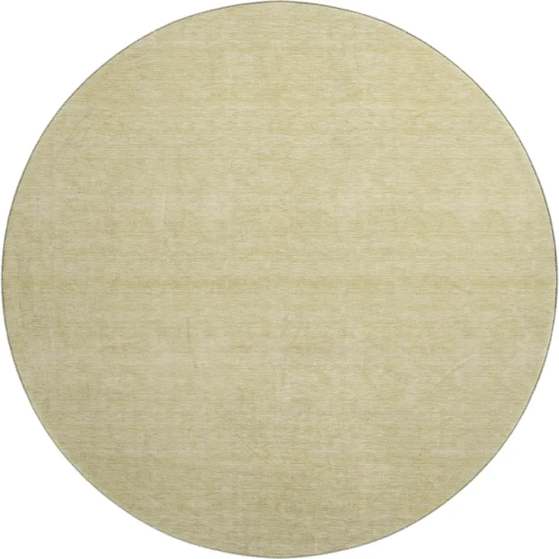 Luxury Washable Soft Essentials Wheat 8\' x 8\' Round Rug