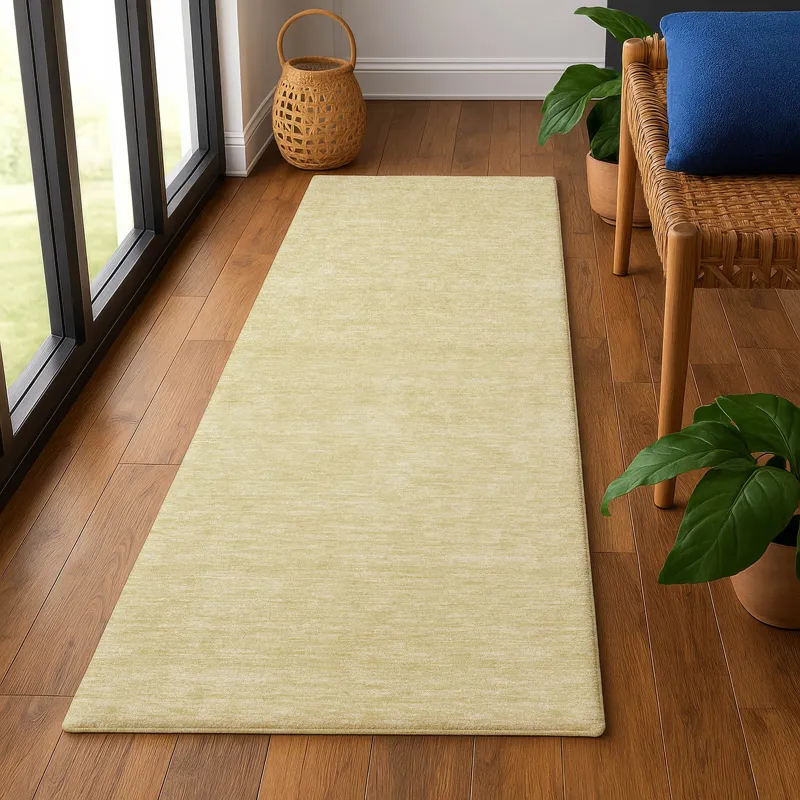 Luxury Washable Soft Essentials Wheat 2\'3\" x 7\'6\" Runner Rug