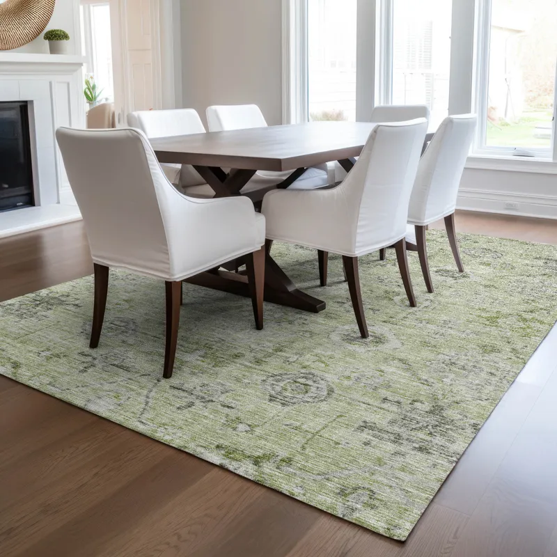 Luxury Washable Indoor/Outdoor Solace Aloe 9\' x 12\' Rug
