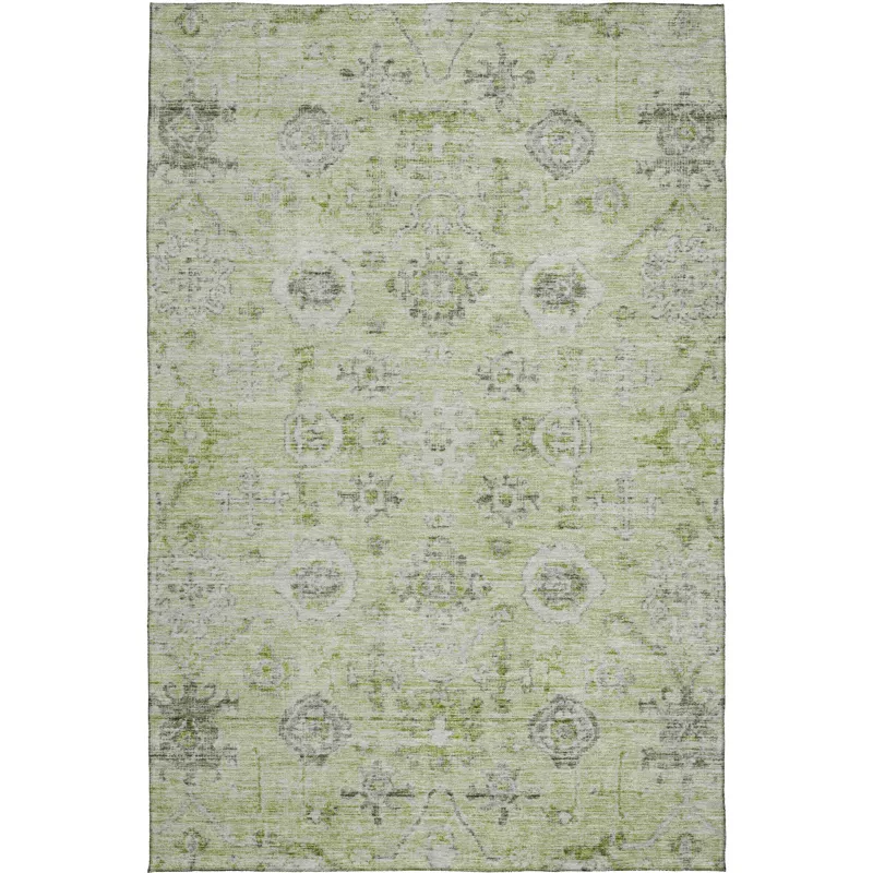 Luxury Washable Indoor/Outdoor Solace Aloe 9\' x 12\' Rug