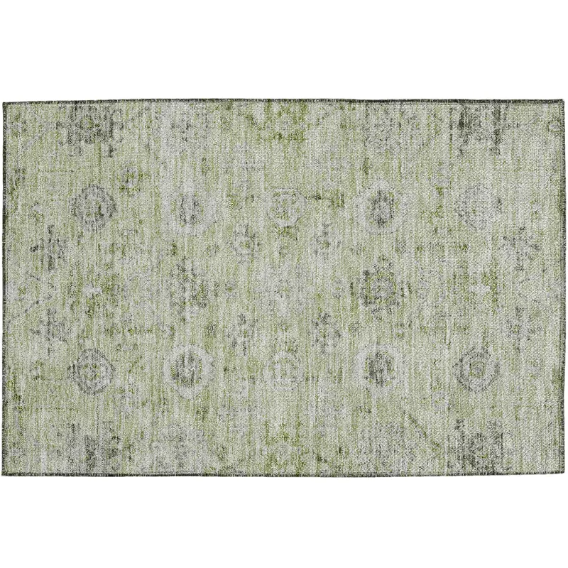 Luxury Washable Indoor/Outdoor Solace Aloe 1\'8\" x 2\'6\" Rug
