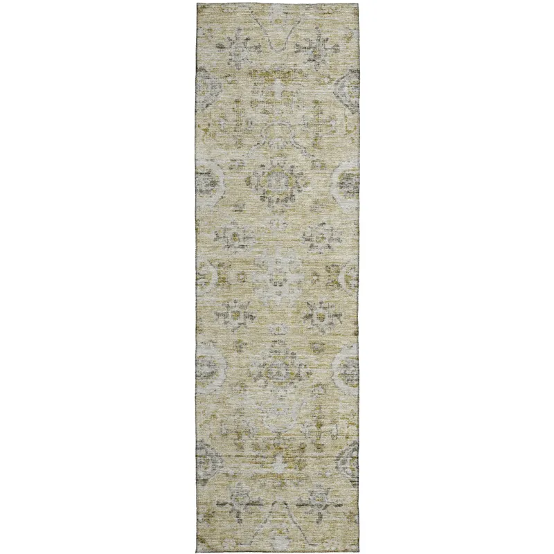 Luxury Washable Indoor/Outdoor Solace Beige 2\'3\" x 7\'6\" Runner Rug
