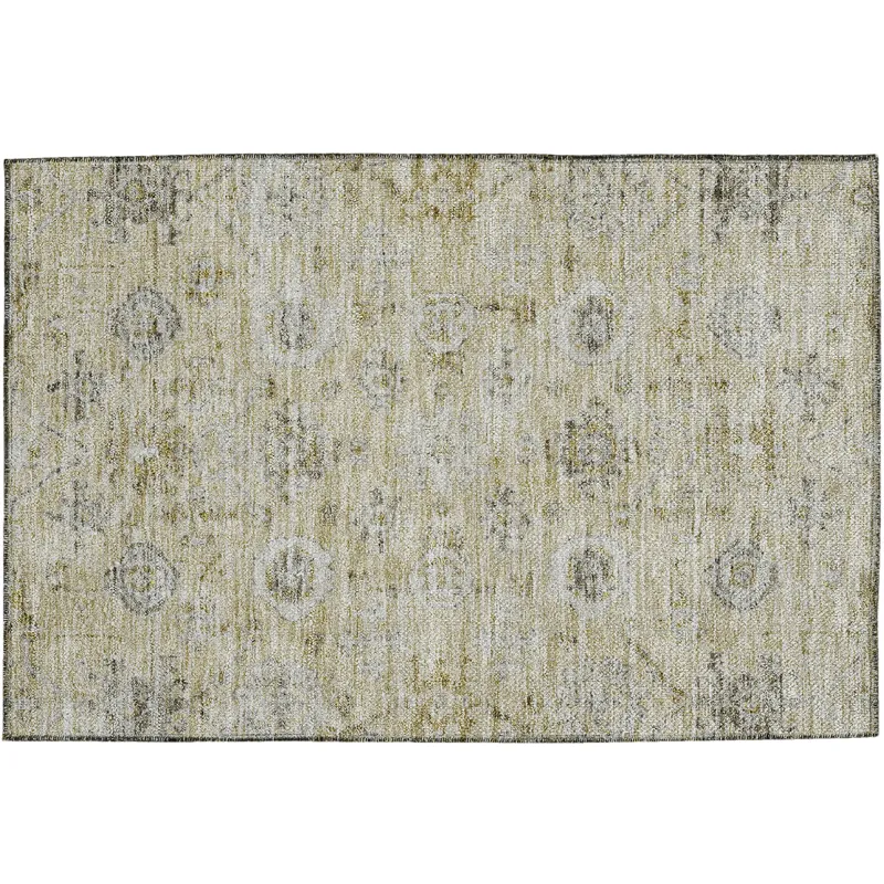 Luxury Washable Indoor/Outdoor Solace Beige 1\'8\" x 2\'6\" Rug