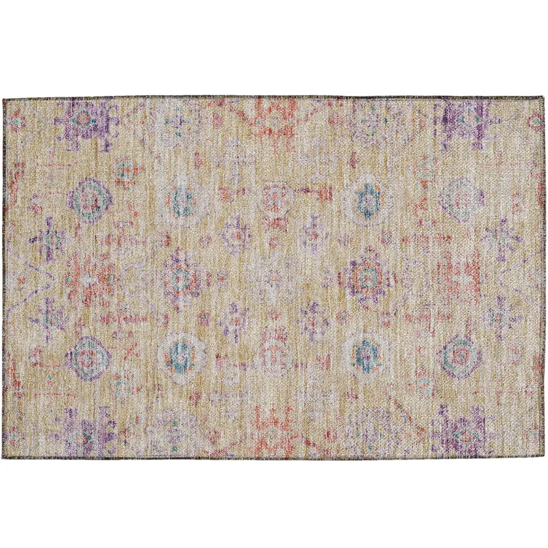 Luxury Washable Indoor/Outdoor Solace Peach 1\'8\" x 2\'6\" Rug