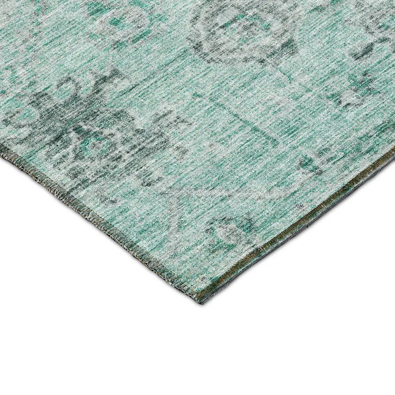 Luxury Washable Indoor/Outdoor Solace Teal 2\'6\" x 3\'10\" Rug