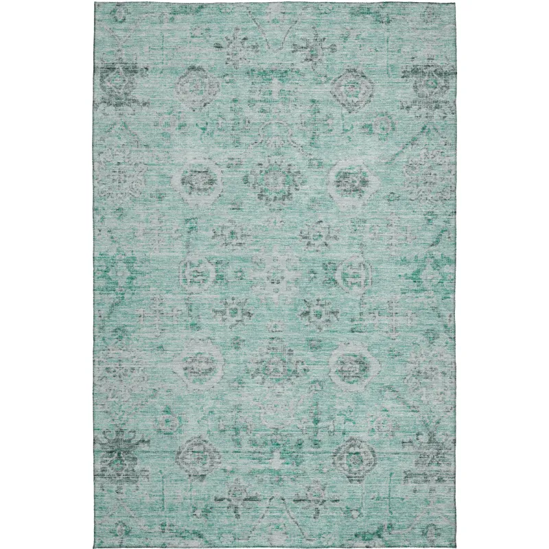 Luxury Washable Indoor/Outdoor Solace Teal 2\'6\" x 3\'10\" Rug