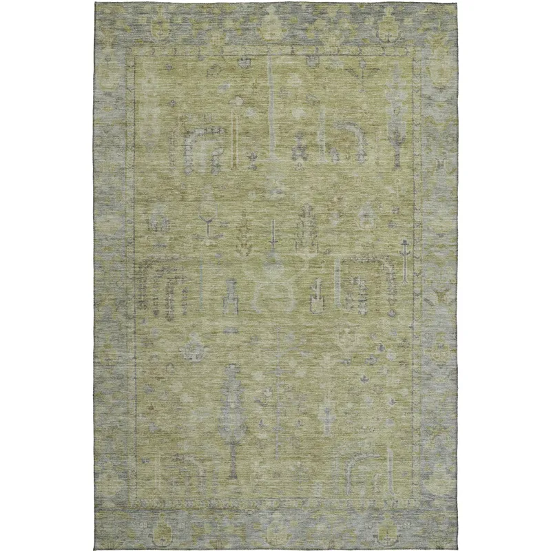 Luxury Washable Indoor/Outdoor Solace Aloe 9\' x 12\' Rug