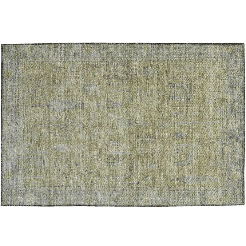 Luxury Washable Indoor/Outdoor Solace Aloe 1\'8\" x 2\'6\" Rug