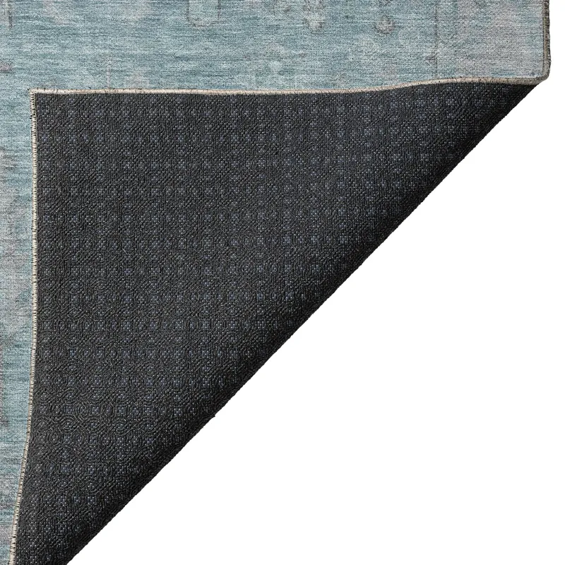 Luxury Washable Indoor/Outdoor Solace Aqua 2\'6\" x 3\'10\" Rug