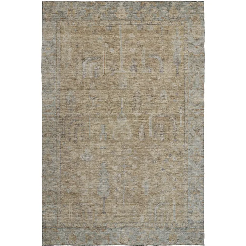 Luxury Washable Indoor/Outdoor Solace Tan 9\' x 12\' Rug