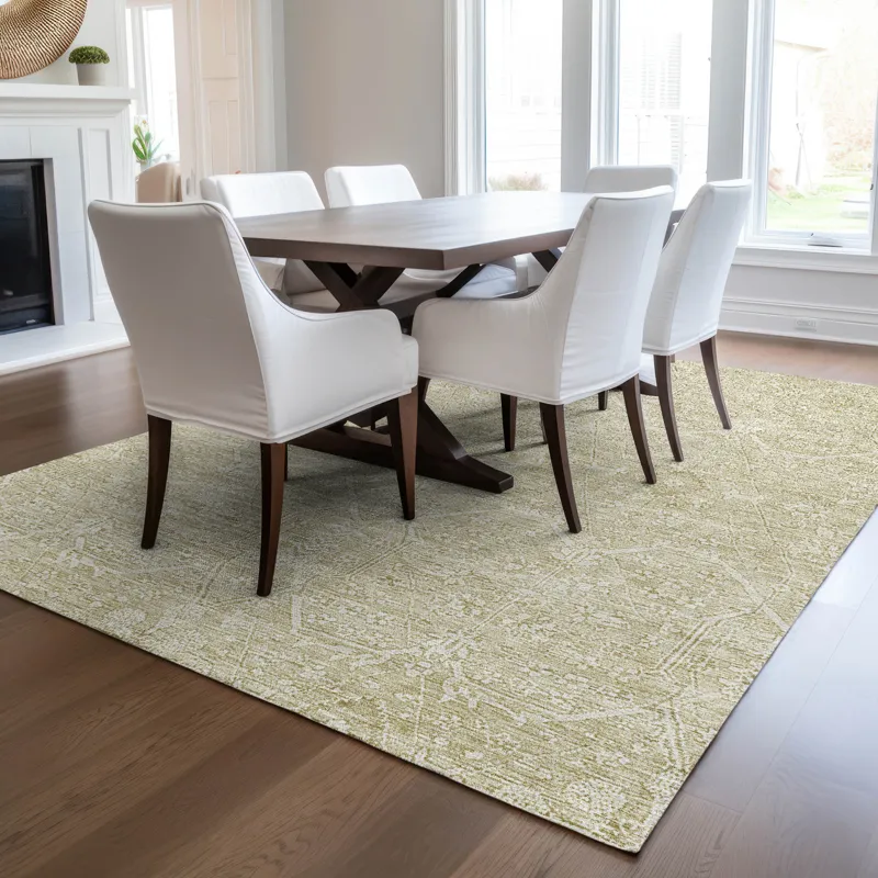 Luxury Washable Indoor/Outdoor Solace Beige 9\' x 12\' Rug