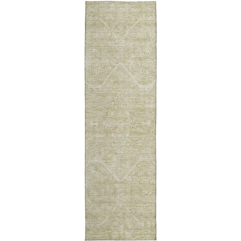 Luxury Washable Indoor/Outdoor Solace Beige 2\'3\" x 7\'6\" Runner Rug