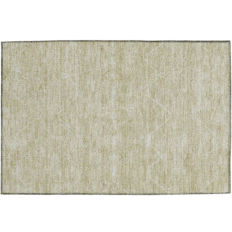 Luxury Washable Indoor/Outdoor Solace Beige 1\'8\" x 2\'6\" Rug