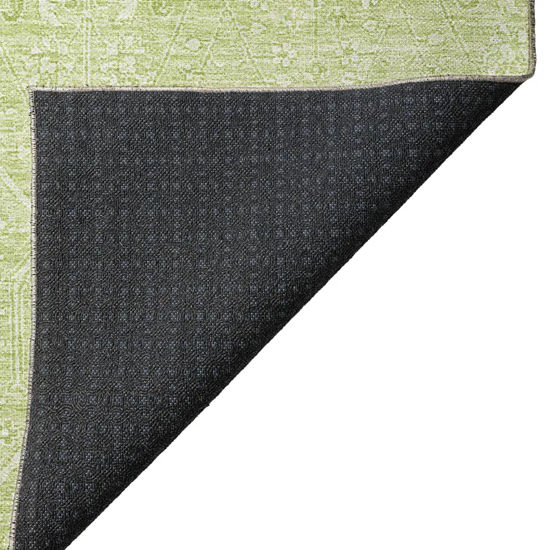 Luxury Washable Indoor/Outdoor Solace Lime 2\'3\" x 7\'6\" Runner Rug