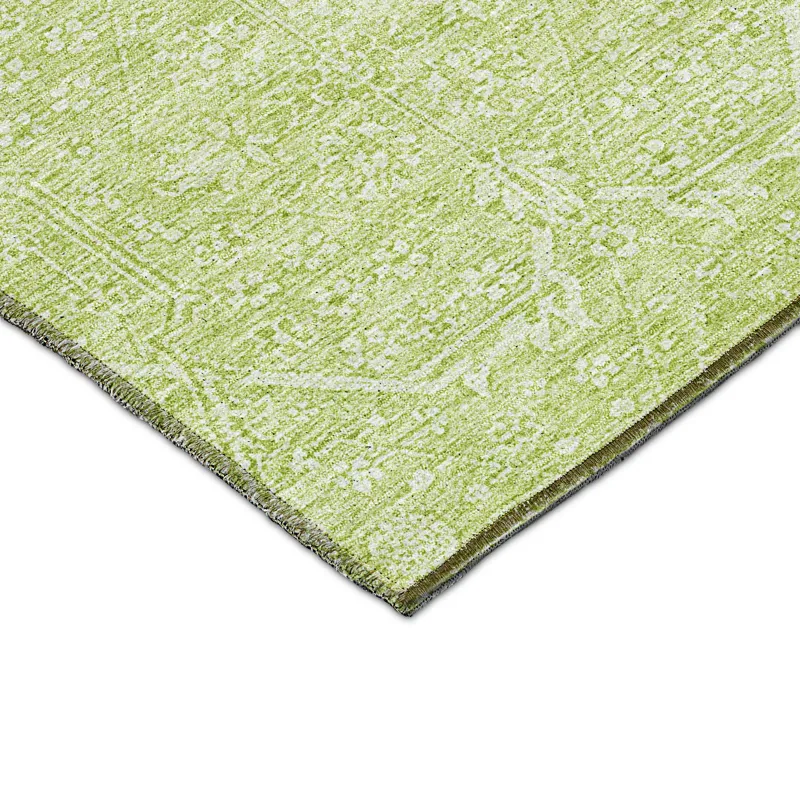 Luxury Washable Indoor/Outdoor Solace Lime 2\'3\" x 7\'6\" Runner Rug