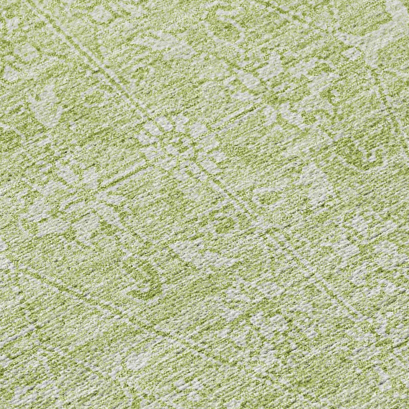Luxury Washable Indoor/Outdoor Solace Lime 2\'3\" x 7\'6\" Runner Rug