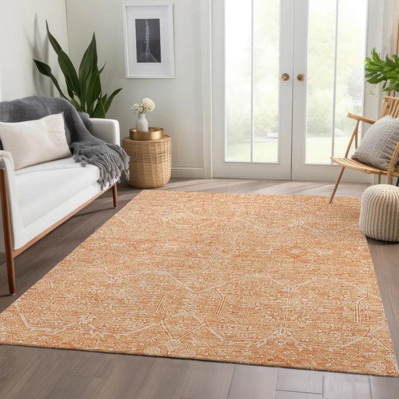Luxury Washable Indoor/Outdoor Solace Salmon 8\' x 10\' Rug